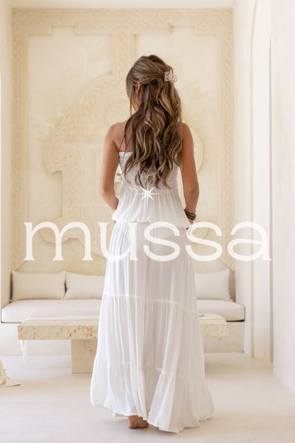 Conjunto Top y Falda Grecia Blanco