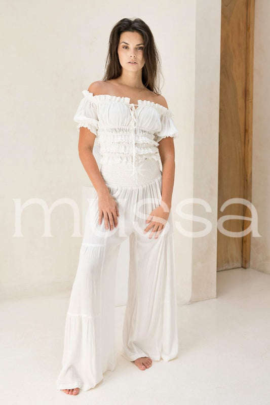 Top y Pantalón Mikono Blanco